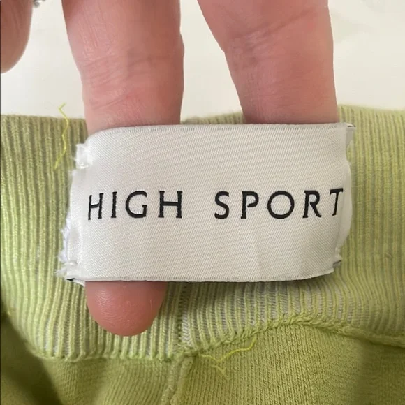 HIGH SPORT Women's Exclusive Kick Cotton-blend Cropped Pants In Lime Green XL - Picture 8 of 13